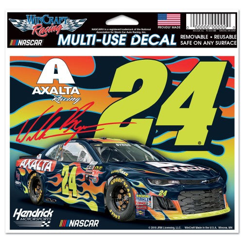 William Byron NASCAR 4.5" x 5.5" Multi Use Decal - Color Car Image