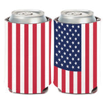 Support America Patriotic Can Cooler - American Flag (Image Shows Front and Back View)