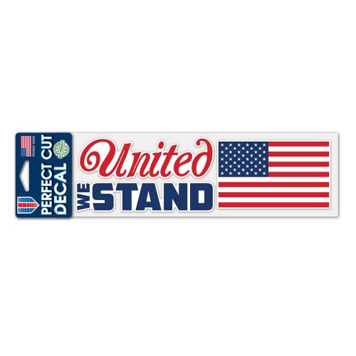 Support America Patriotic 3" x 10" Perfect Cut Decal - United We Stand
