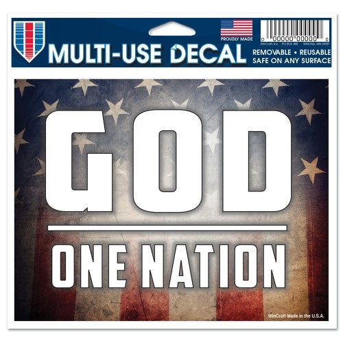 Support America Patriotic 4.5" x 5.75" Multi-Use Decal - One Nation Under God