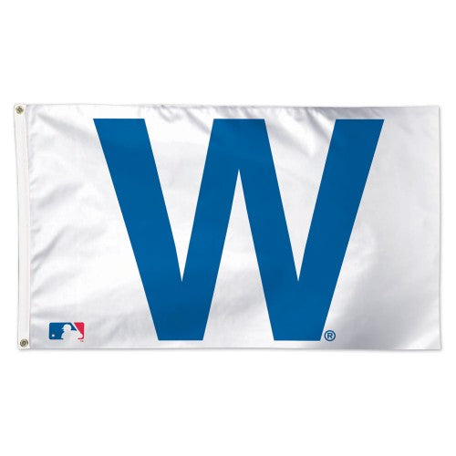 Chicago Cubs MLB 3' x 5' Single-Sided Deluxe Flag - Cubs Win/W Flag