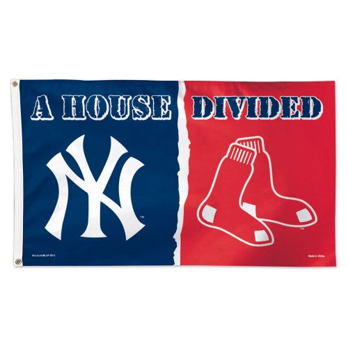 New York Yankees/Boston Red Sox MLB 3' x 5' Single-Sided Deluxe Flag - House Divided
