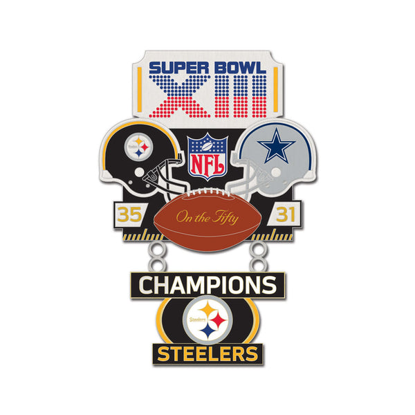 Super Bowl XIII Pittsburgh Steelers vs Dallas Cowboys NFL Collectible 2-Piece Dangler Pin