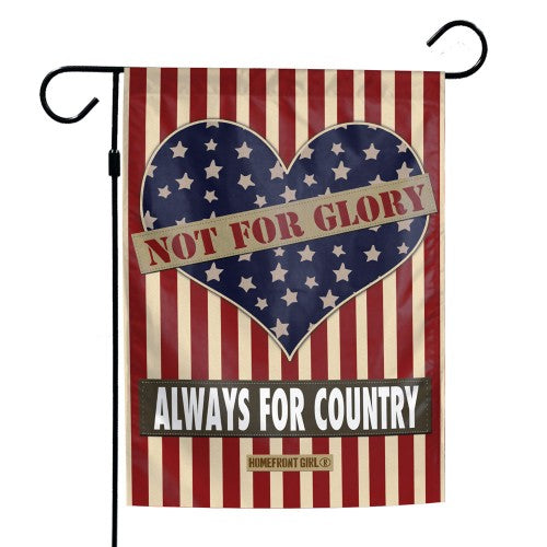 Support America Patriotic 12" x 18" Garden Flag - Not for Glory Always for Country