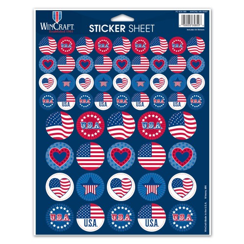 Support America Patriotic 8.5" x 11" Vinyl Sticker Sheet