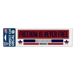 Support America Patriotic 3" x 10" Perfect Cut Decal - Freedom Is Never Free
