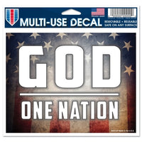 Support America Patriotic 4.5" x 5.75" Multi-Use Decal - One Nation Under God