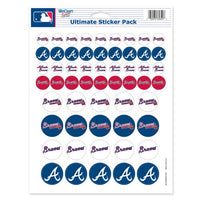 Atlanta Braves MLB 8.5" x 11" Vinyl Sticker Decal Sheet