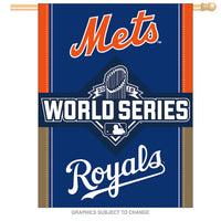 New York Mets/Kansas City Royals MLB 2015 World Series 'Dueling' 27" x 37" Vertical Flag