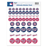 Washington Nationals MLB 8.5" x 11" Vinyl Sticker Decal Sheet