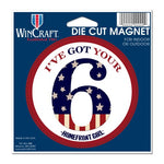 Support America Patriotic 4" Round Magnet - I've Got Your 6