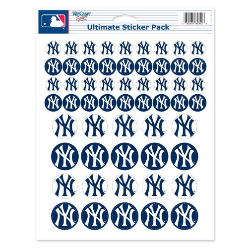 New York Yankees MLB 8.5" x 11" Vinyl Sticker Decal Sheet