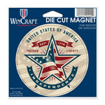 Support America Patriotic 4" Round Magnet - Independence Star