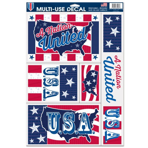 Support America Patriotic 11" x 17" Decal Sheet - A Nation United