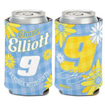 Chase Elliott NASCAR Can Cooler - Flower Power (Image Shows Front and Back View)