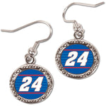 Chase Elliott #24 NASCAR Round Dangle Earrings