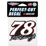 Martin Truex Jr #78 4" x 4" NASCAR Perfect Cut Decal (White)