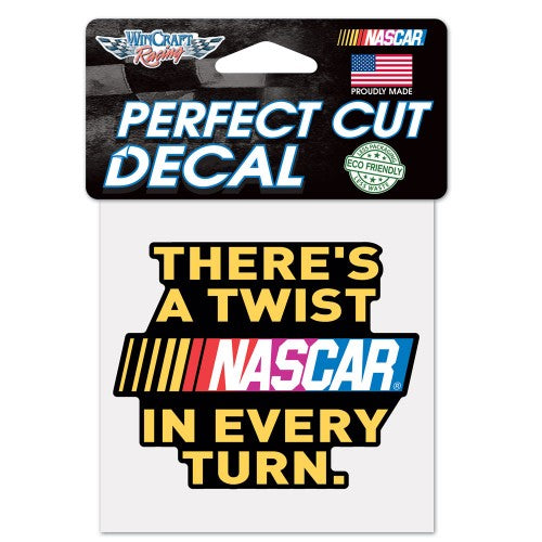 NASCAR Logo Twist In Every Turn 4" x 4" Perfect Cut Decal