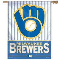 Milwaukee Brewers MLB 27" x 37" Vertical Flag - Pinstripe Glove