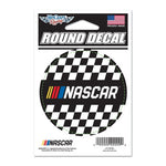 3" Round NASCAR Logo Checkered Decal