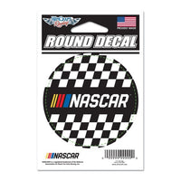 3" Round NASCAR Logo Checkered Decal