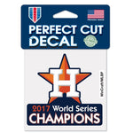 Houston Astros MLB 4" x 4" Perfect Cut Decal - 2017 World Series Champions