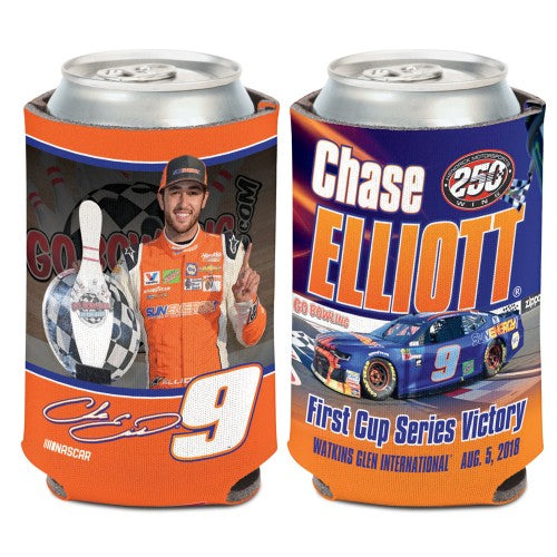 Chase Elliott NASCAR Can Cooler - First Cup Series Win (Image Shows Front and Back View)