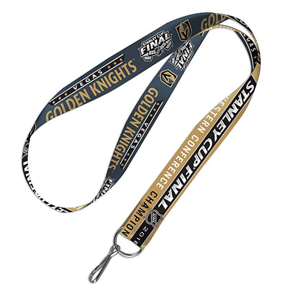 Vegas Golden Knights NHL 1" wide Lanyard with Metal Clip - 2018 Stanley Cup Western Conference Champions