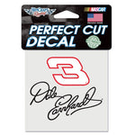 Dale Earnhardt 4" x 4" NASCAR Perfect Cut Decal