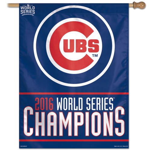Chicago Cubs MLB 27" x 37" Vertical Flag - 2016 World Series Champions