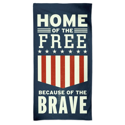 Support America Patriotic Spectra Beach Towel - Home of the Free Land of the Brave