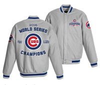 Chicago Cubs 2016 World Series Champions MLB Gray Poly-Twill Jacket by JH Design