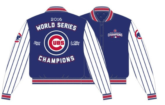 Chicago Cubs 2016 World Series Champions MLB Royal/White Poly-Twill Jacket by JH Design